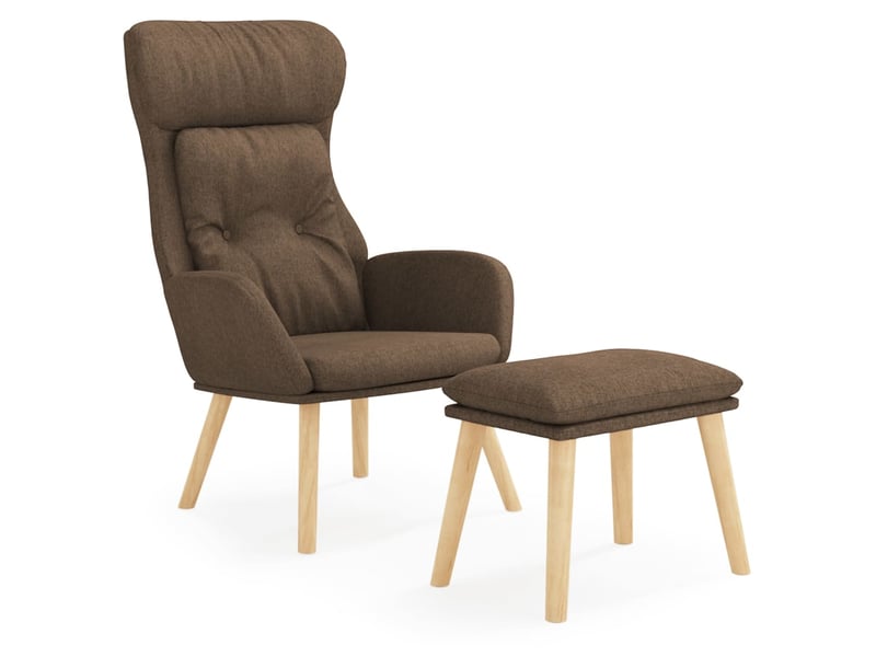  Vidaxl chaise de relaxation avec repose-pied marron tissu  - Conforama D