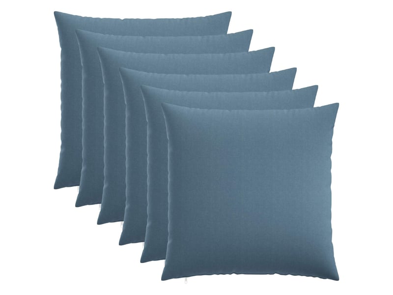  Lot de 6 housses de coussin heerlen bleu denim 55 x 55 cm tissu cf49593  - Conforama B