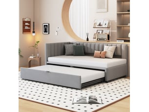 Lit gigogne 90x200 cm OKWISH coloris gris