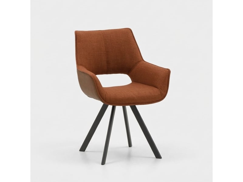  Lot de 2 chaises de salle à manger rembourrées olga - orange  - Conforama C