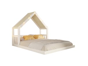 Lit cabane 140x200 cm OKWISH   coloris blanc