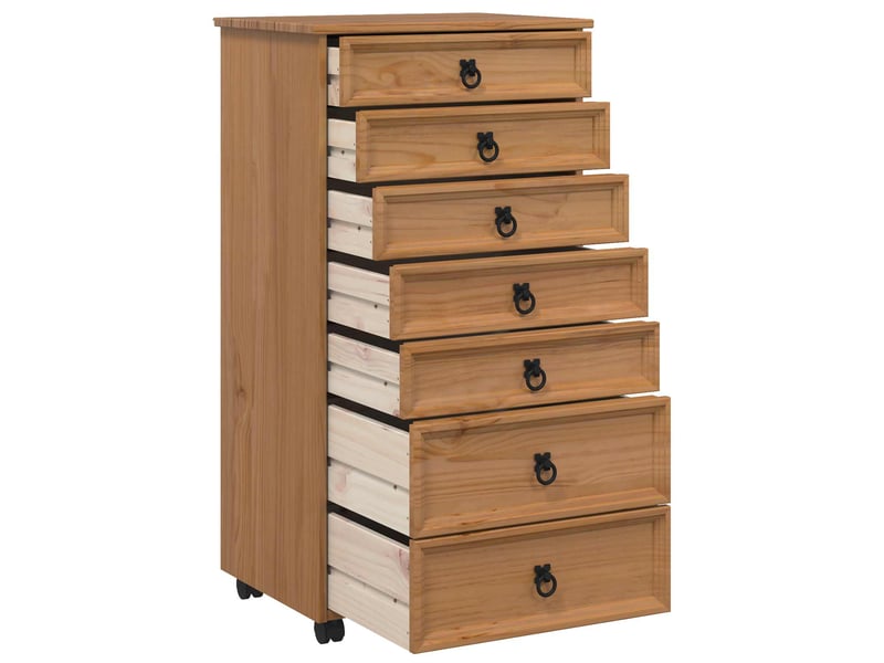  Caisson roulant de bureau avec tiroirs corona brun miel shl2198  - Conforama C