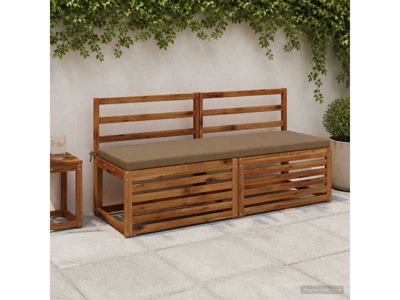  Lot de 2 coussins de banc, coussins d'assise soest 100 % polyester taupe cf57462  - Conforama B