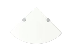 Étagère d'angle murale, étagère de coin avec supports chromés verre transparent 25 x 25 cm cf41418