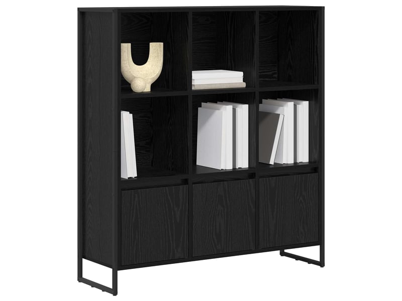  Bibliothèque, armoire à livres 99,5 x 30 x 108 cm bois d'ingénierie chêne noir shl4645  - Conforama C