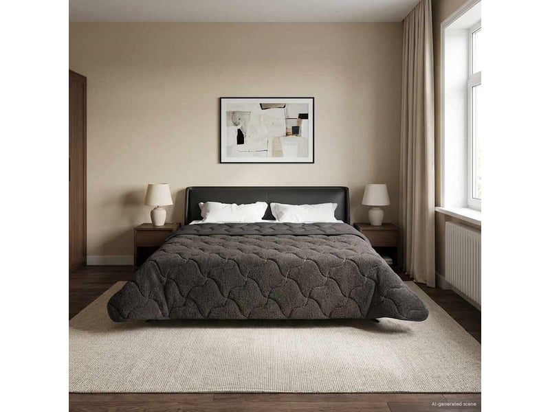  Duvet d'hiver - couette 220 x 240 cm hiver - couette anthracite respirant  - Conforama B