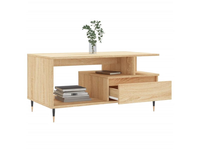  Table basse | table de salon chêne sonoma 90x49x45 cm bois d'ingénierie shl8319  - Conforama D