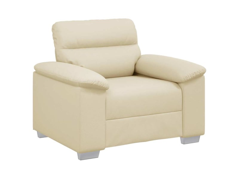  Fauteuil canapé, fauteuil d'appoint crème 100x81x84 cm en similicuir  - Conforama A