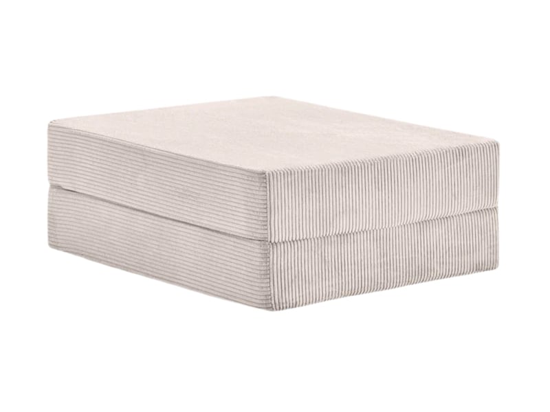  Cosima - pouf en petit velours côtelé beige 100x80x34  - Conforama A