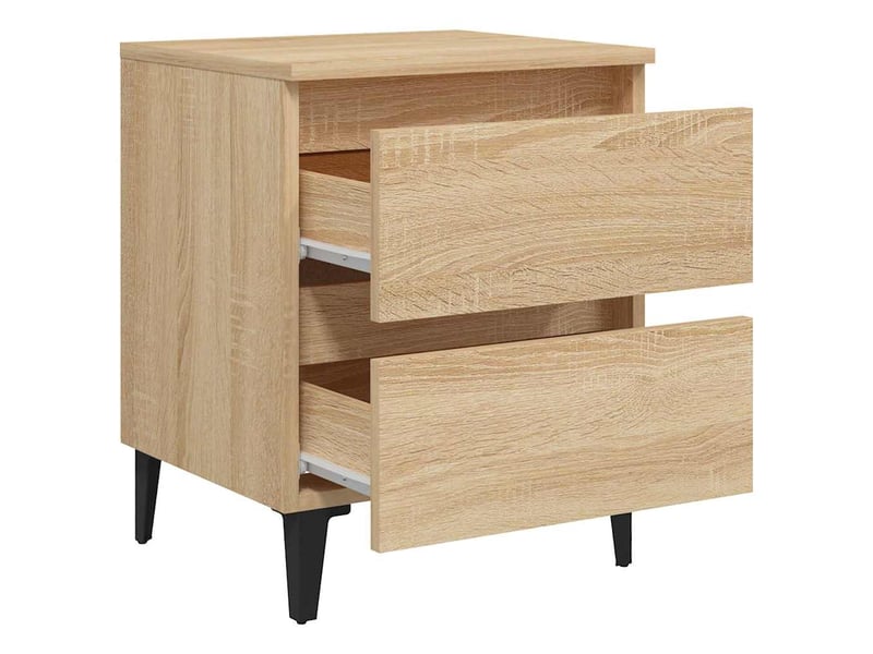  Lot de 2 tables de chevet - cabinet de chevet - table de nuit chêne sonoma 40x35x50 cm bois ingénierie  - Conforama E