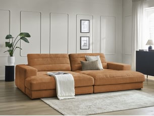 Canapé droit fixe BOBOCHIC SIERRA 4 places Tissu orange