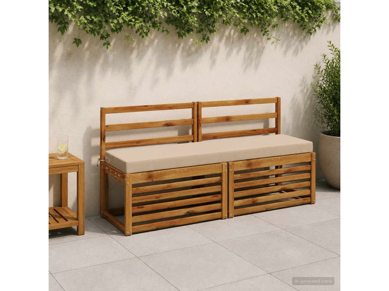 Lot de 2 coussins de banc, coussins d'assise soest 100 % polyester sable cf57427 - Conforama B