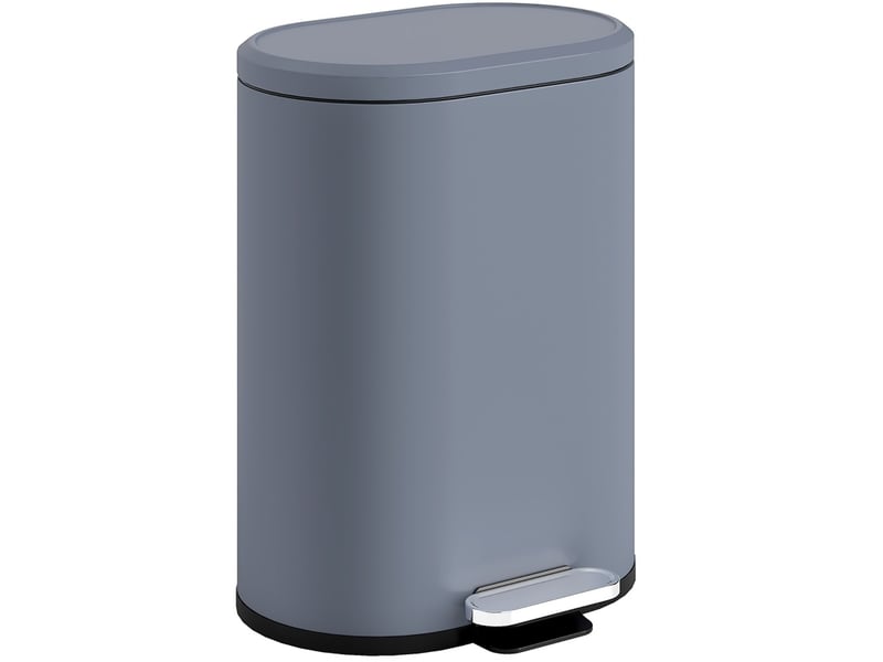  Poubelle de cuisine à pédale 30 l grise en métal, couvercle à fermeture douce et seau amovible  - Conforama A