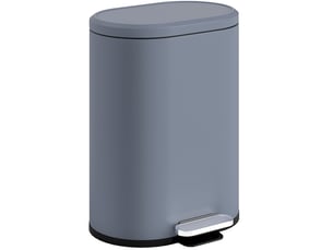 Poubelle de cuisine à pédale 30 l grise en métal, couvercle à fermeture douce et seau amovible