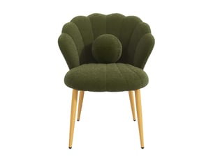 Lot de 4 chaises – rembourrées – pieds en métal doré – vert
