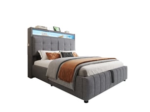 Lit simple 140x200 cm    coloris gris