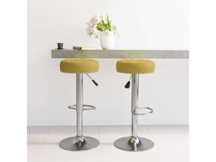 Lot de 2 tabouret de bar, chaise de bar vert tissu shl2189
