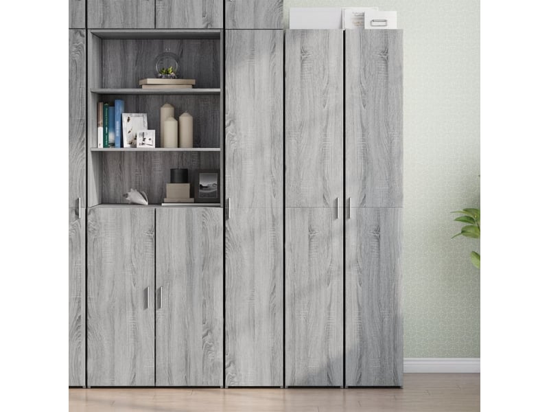 Buffet haut, buffet de rangement sonoma gris 30x42,5x185 cm bois d'ingénierie - Conforama B