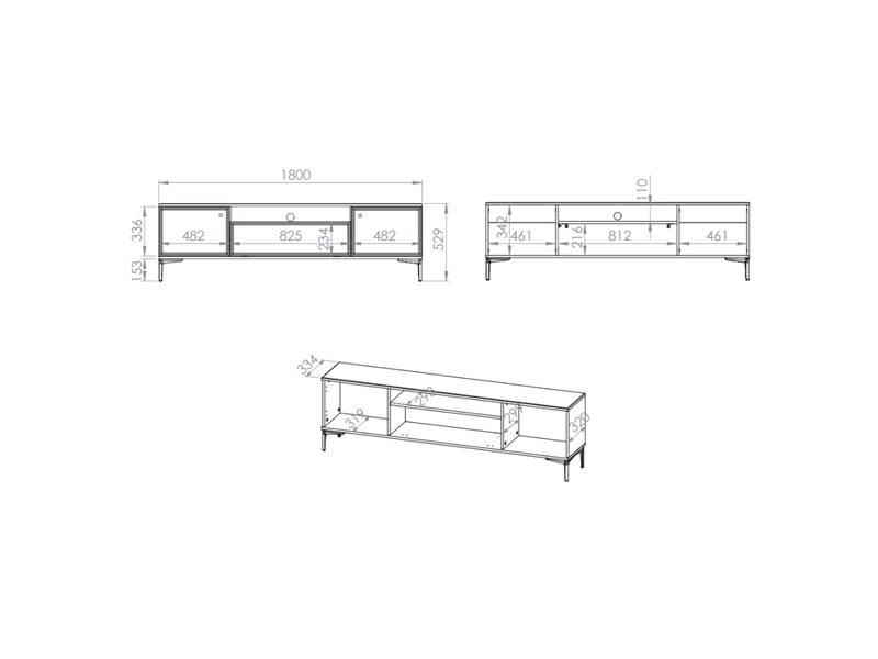  Selsey sandro - meuble tv - 180 cm - grėge Sandro - Conforama E