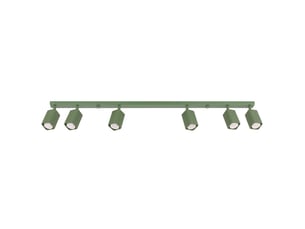 Plafonnier rayo 6l sauge aluminium moderne 16.5x117x6cm