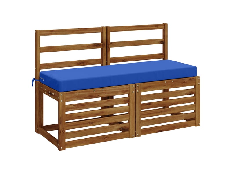 Lot de 2 coussins de banc, coussins d'assise soest 100 % polyester bleu royal cf57131 - Conforama C