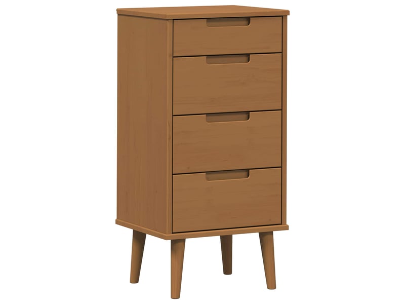  Commode chambre adulte, armoire à tiroirs molde caramel 40x35x82 cm bois de pin massif  - Conforama A