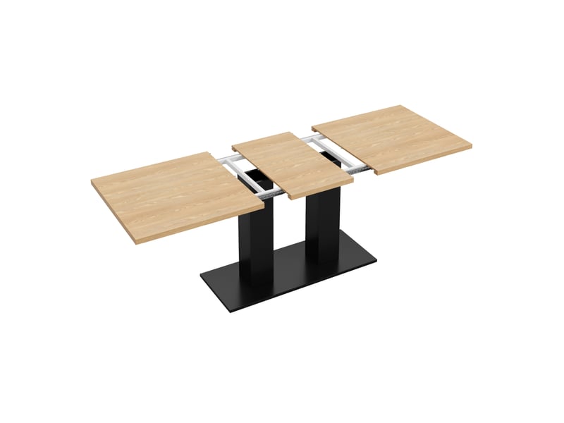  Table à manger extensible 140-180 x 70 cm en mdf, jusqu'à 8 personnes, naturel  - Conforama A