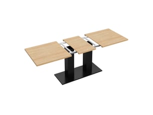 Table à manger extensible 140-180 x 70 cm en mdf, jusqu'à 8 personnes, naturel