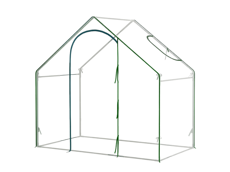 Serre de jardin compacte 180x100x168 cm – verte et transparente – porte zippée, fenêtre d'aération et accès pratique  - Conforama A