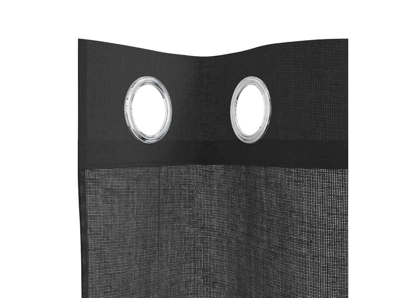  Lot de 2 rideaux en voile, voilages avec œillets noir 140x300 cm cf44390  - Conforama E