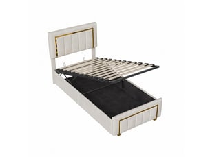 Lit coffre 90x200 cm   DreamMespace coloris blanc