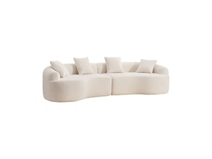 Canapé modulable arrondi 275x115x63 cm 4 places blanc
