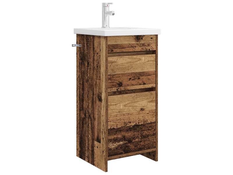  Meuble de salle de bain avec évier bois ancien shl1110  - Conforama A