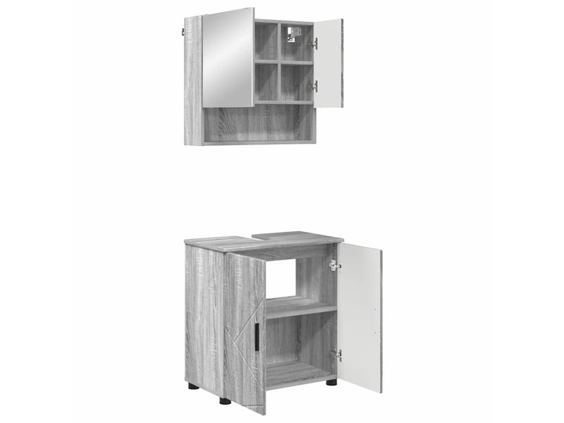 Ensemble de mobilier de salle de bain 2 pièces gris sonoma cf64222 - Conforama A