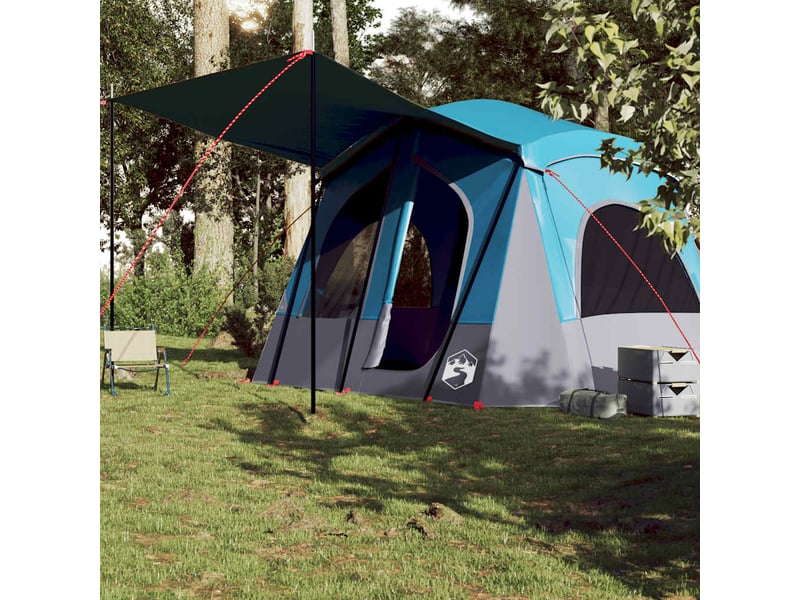  Tente de camping de cabine 5 personnes bleu imperméable  - Conforama D
