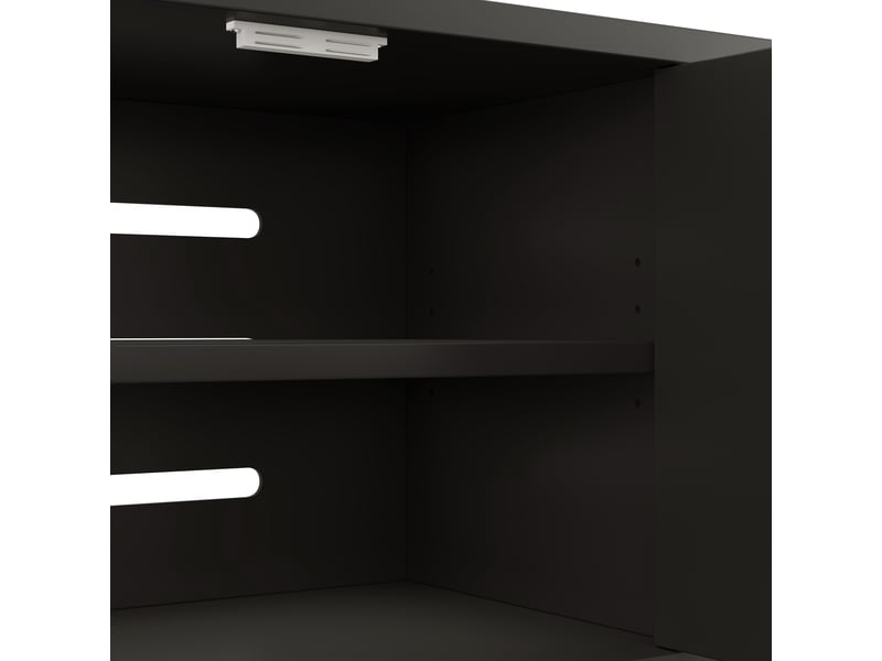 Meuble cache-litière noir 140 × 40 × 45,5 cm, rangements et griffoir IKSETERA TRADING LTD - Conforama W