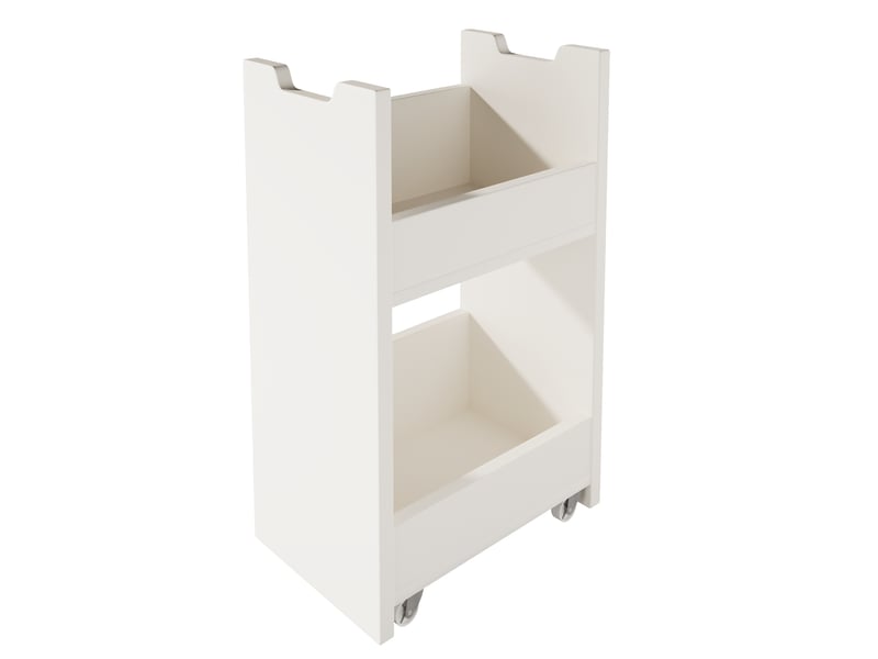 Lit banquette enfant 90x200 cm blanc bois, couchage d'appoint 90x190 cm et rangements latéraux - Conforama E