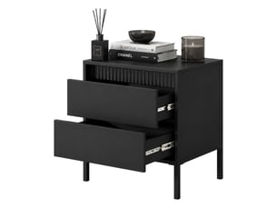 Table de chevet gasalisa, 2 tiroirs, 54x40x56h cm noir