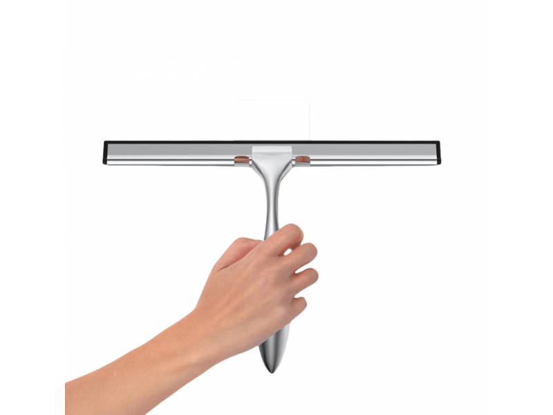  Essuie-glace de douche en acier inoxydable 1 pièce, 35 cm, support inclus, pour porte de douche, miroir, vitre  - Conforama A