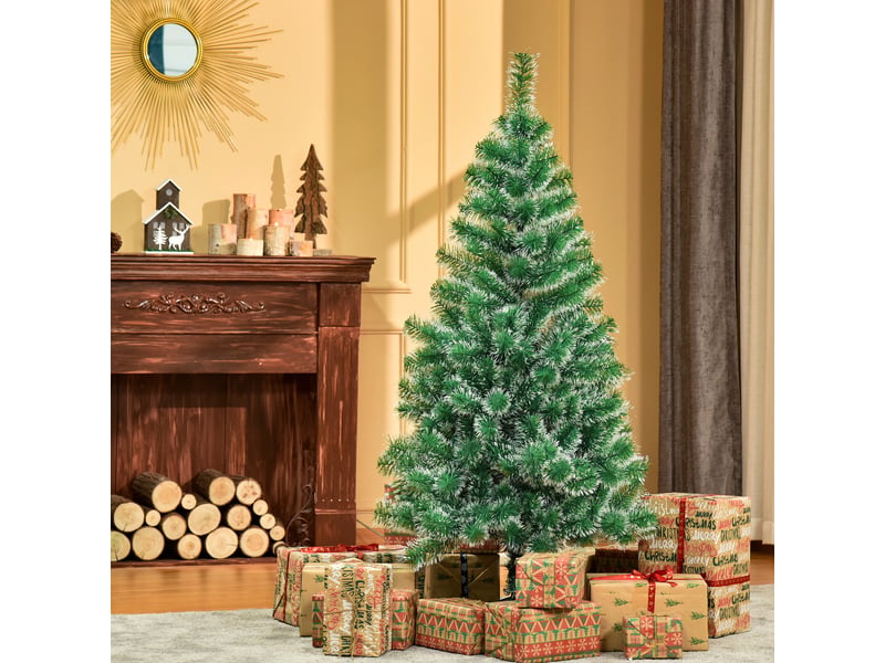  Arbre de noël artificiel scène de neige  75 x 150h cm 416 réplique d'une d'épine branche nordmann grand réalisme  - Conforama D