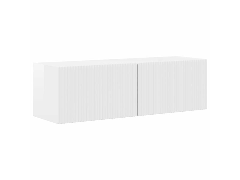  Ensemble de meuble tv - banc tv - meuble de rangement mural 4 pcs blanc brillant  - Conforama E