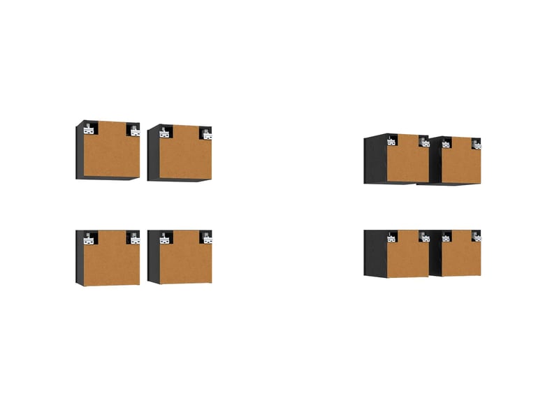  Meuble tv - banc tv - meuble de rangement mural 8 pcs chêne noir bois d'ingénierie  - Conforama E