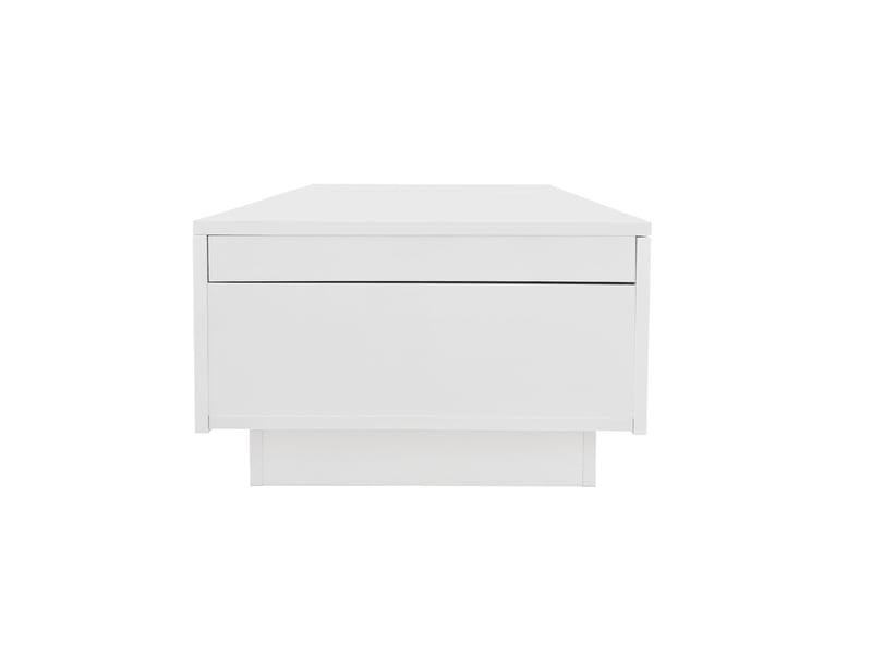  Table basse avec 2 tiroirs et rangements dissimulés, finition brillante, pour salon, 100 × 50 × 31 cm  - Conforama E