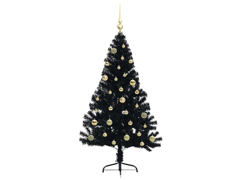 Sapin de noël artificiel, arbre de noël pré-éclairé noir 150 cm pvc shl8931 - Conforama D