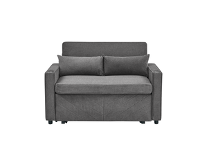 Canapé droit convertible ULEVR  2 places Tissu gris