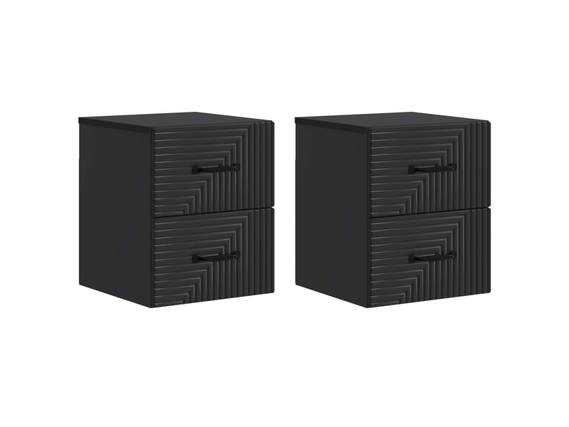  Table de chevet - cabinet de chevet - table de nuit mural 2 pc noir 34,5 x 33 x 40 cm  - Conforama A