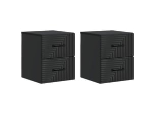 Table de chevet - cabinet de chevet - table de nuit mural 2 pc noir 34,5 x 33 x 40 cm