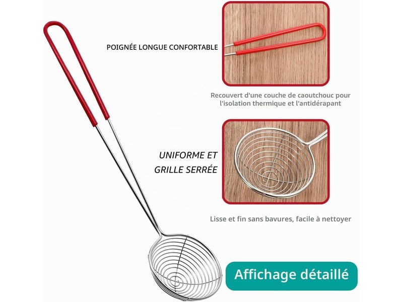  Lot de 4 passoires à fondue inox - fourchettes de cuisson pour légumes, viande, poisson et champignons  - Conforama C
