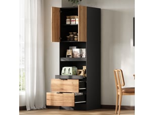 Armoire battante 2 tiroir(s) coloris noir largeur 45 cm