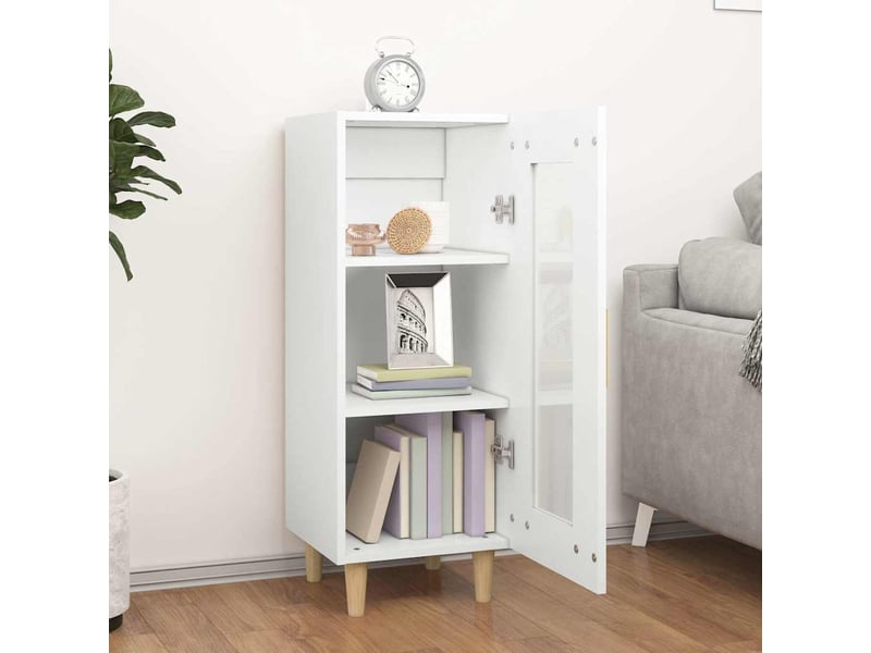  Buffet - bahut - meuble de rangement blanc 34,5x34x90 cm bois d'ingénierie  - Conforama C